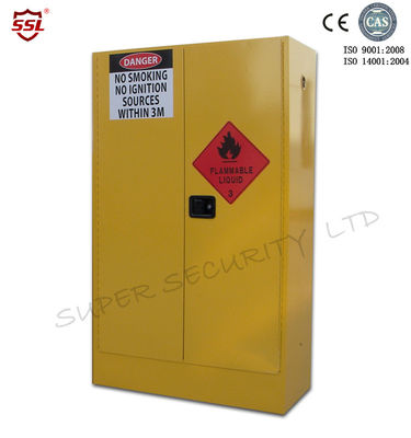 खरीदें Yellow Paint Chemical Flammable Storage Cabinet With Dual Vents For Dangerous Goods 250L ऑनलाइन निर्माण